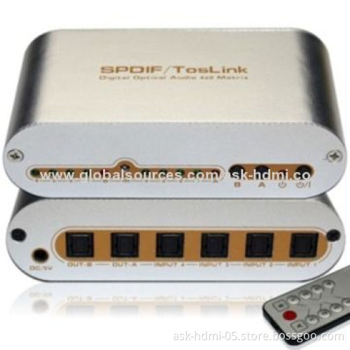 Spdif / Toslink / Digital Optical Audio True 4x2 Matrix